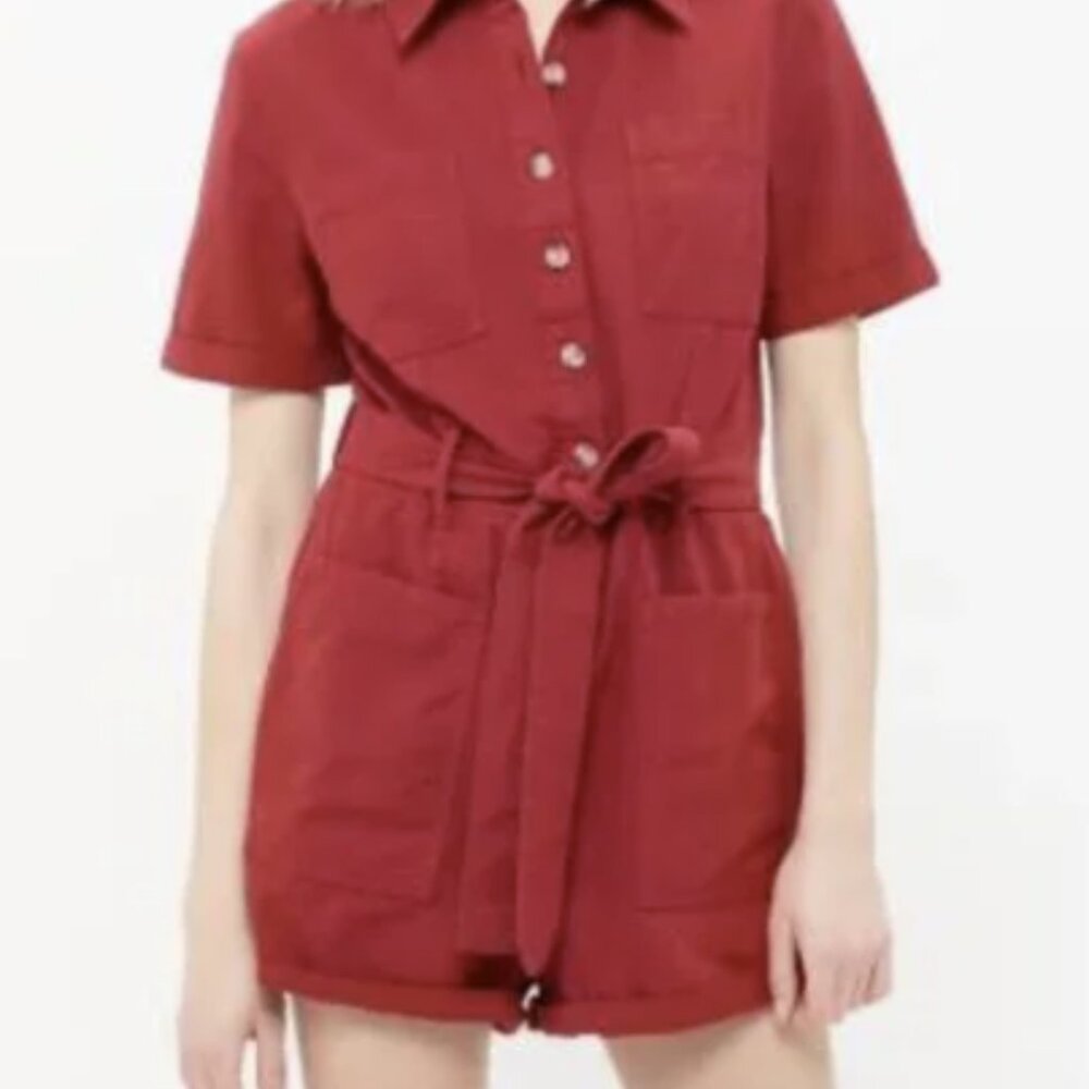 Urban outfitters red shorts romper